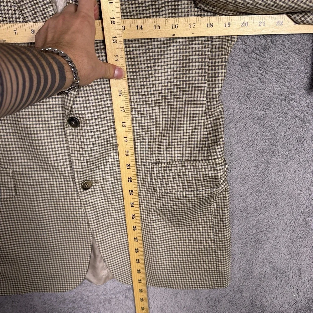 Jack Victor Sport Coat Mens 40R Wool Silk Houndstooth Blazer Jacket Landonwood